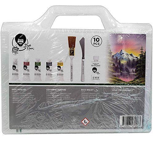 Bob Ross Master Artist Oil Paint Set Bundle with Aluminum Table Easel (2  Items) 