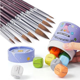 Sable Watercolor Brushes & Inspiration Art Dice, Fuumuui 9pcs Detail to Mop Kolinsky Sable Brushes with Wooden Art Dice for Adults, Artists & Fuumuui