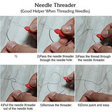 Esffaci 40PCS Hair Weave Needle and Thread Set Black Hair Weft Sewing Thread and Wig T Pins C Curved Needles Kit for Wig Making Blocking Knitting Esffaci