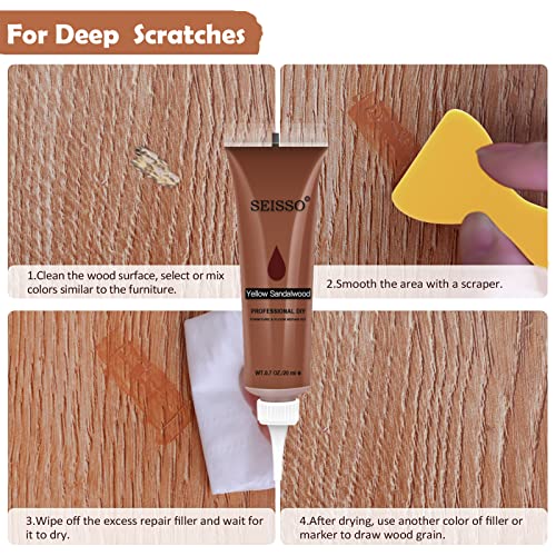 DEWEL Wood Furniture Repair Kit, New Upgrade Wood Fillers, Furniture Touch Up Markers, Wax Sticks, Wood Putty with Beeswax for Cracks, Wood Hole, - WoodArtSupply