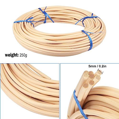 2 rolls # 8 Spline, 66 Ft Each roll Reed Spline, Diameter 0.2 In（5mm）Natural Cane Webbing Roll, and Round Reed Coil for DIY Furniture Making and - WoodArtSupply