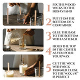 BELMAKS 151PCS Candle Making Set – Wooden Candle Wicks with Metal Base for Candle Making Smokeless Wood Wicks for Candles with Candle Wick Trimmer BELMAKS