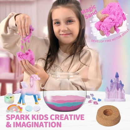 Unicorn Terrarium Kit for Kids, Light-Up Unicorn Arts and Crafts Toys for Girls, Birthday Gifts for Girls Age 4 5 6 7 8 9 10 Year Old - WoodArtSupply