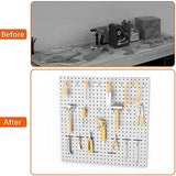 WALMANN Metal Pegboard Panels for Wall Garage Tools Pegboard Storage System for Garage, Workbench, Shed Modular Peg Board Organizer Board(Pack of 2, WALMANN
