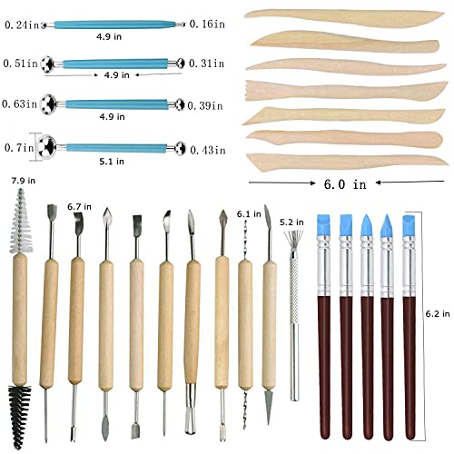 Augernis 57PCS Ceramic Clay Tools Set with Plastic Case Modeling Pottery Sculpting Tools Kits for Beginners Professionals Kids After School Ceramics - WoodArtSupply