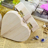 Gadpiparty Wooden Jewelry Box Heart-shaped Wooden Box Retro Storage Box Crafts for Women Girls Jewelry Makeup Home Decor Wood Jewelry Boxes Gadpiparty