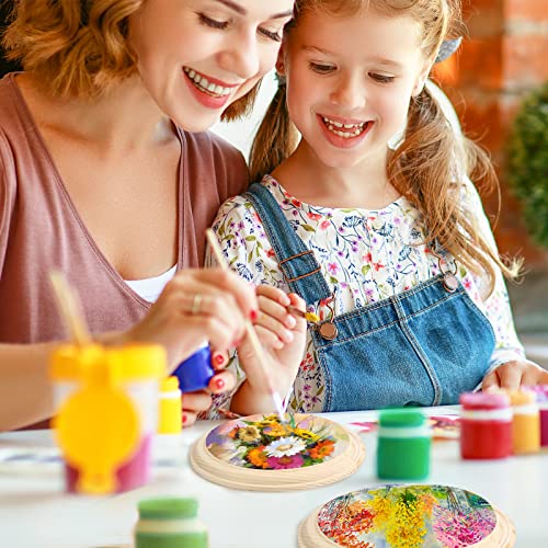 Pllieay 2Pcs 7 Inch Round Wooden Plaque Unfinished Circle Plaque, Wood Display Base for Craft Projects Pllieay