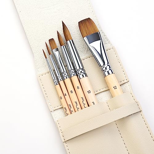 Sable Watercolor Brushes Professional Fuumuui 8Pcs Kolinsky Sable Brush Set  Variety Shapes with Flat Round Pointed Cat's Tongue Oval Wash Perfect for  Watercolor Acrylic Gouache Inks Painting