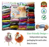 MOMODA BAODLON 50 Colors Fibre Wool Yarn Roving for Needle Felting Hand Spinning DIY Craft Materials MOMODA