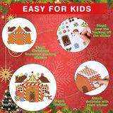 Pasimy 48 Pcs Christmas Crafts Kits for Kids Christmas Gingerbread House Crafts DIY Christmas Tree Ornament Kit Make Your Own Gingerbread House Craft Pasimy