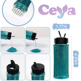 Ceya 3.5oz/ 100g Holographic Ultra Fine Glitter Powder Laser Cyan Glitter 1/128” 0.008” 0.2mm for Slime Epoxy Resin Craft Tumbler Jewelry Nail Art ceya
