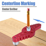 Mesee Vertical Pocket Hole Drilling Jig, 2-In-1 Woodworking Dowelling Jig Locator with Scriber Wood Dowel Drill Guide Puncher Positioner Tools for Mesee