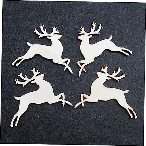 NOLITOY 20 Pcs Unfinished Wood Cutouts Deer Shape Wood Chips Unfinished Wood Ornaments Manual Crafts Wooden