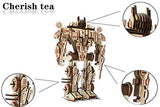 3D Wooden Robot Puzzle, 4 Piece Set Wood Crafts DIY Assembly Robot Puzzle - Wooden Robot Model Kits - Robot Toys for Adults Teens Boys Kids Birthday i-CHONY
