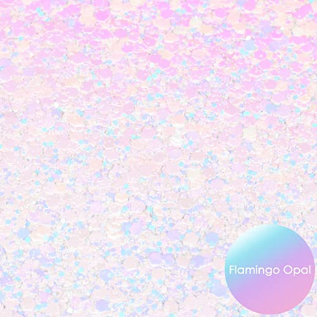 Ceya Chameleon Chunky Glitter, 3.5oz/ 100g Flamingo Opal Color Shift Craft Glitter Powder Color Changing Iridescent Flake Sequin for Epoxy Resin, ceya