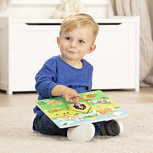 Melissa & Doug World of Animals Wooden Peg Puzzles Set - Pets, Farm, and Safari Melissa & Doug