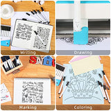 REALIKE Black Pens Set for Cricut Joy, 7 Pack Variety Pens Include Fine Point Pen,Glitter Gel, Marker, Calligraphy Writing Drawing Pens Compatible REALIKE