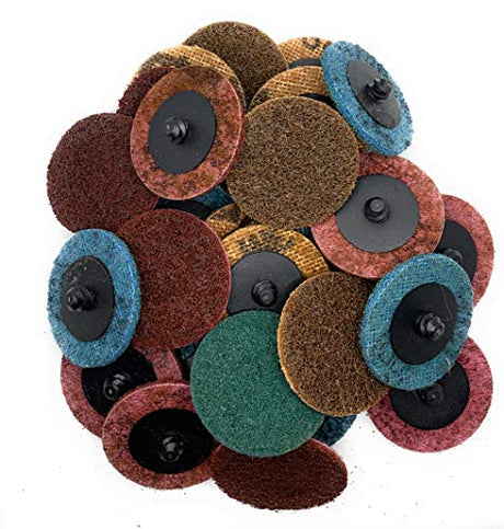 SIGNI Abrasive Non Woven Nylon Surface Conditioning Disc R-Type Quick Change Disc (Assorted Grits, 2 inch) SIGNI
