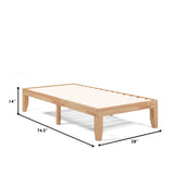 KOMFOTT 14-Inch Twin Size Solid Wood Platform Bed Frame with Slat Support KOMFOTT