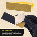 Dura-Gold Micro Hand Sanding Block Kit, 3.5” x 1” Pad, Hook & Loop Backing, 40 Sandpaper Sheets, 5 Each 60, 80, 120, 180, 220, 320, 400, 600 Grit - Dura-Gold