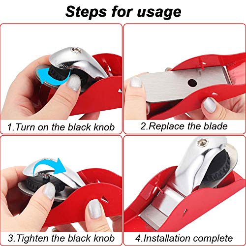 Mini Hand Planer 3-1/2 inch Red Adjustable, used for Wood Craft Processing, Carving and Trimming Projects, Carpenter DIY Model Making (Hand Planer Abnaok