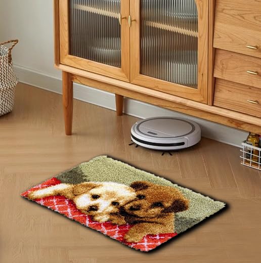 YAKOLECI Latch Hook Kits, DIY Rug Making Kits with Printed Pattern Canvas, Instrution, Yarns and Latch Hook, Easy to Start for Beginners, DIY Home YAKOLECI