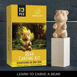 BeaverCraft Wood Carving Kit for Beginners DIY05 Wood Whittling Kit for Beginners Bear Carving Kit - DIY Hobby Craft Kids Wood Carving Kit Wood BeaverCraft