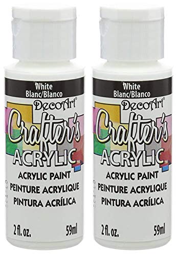 2-Pack Bundle - Deco Art Crafter's Acrylic All Purpose Paint - White (dca-01) - 2-Ounces Each DecoArt Crafter's Acrylic
