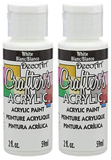 2-Pack Bundle - Deco Art Crafter's Acrylic All Purpose Paint - White (dca-01) - 2-Ounces Each DecoArt Crafter's Acrylic