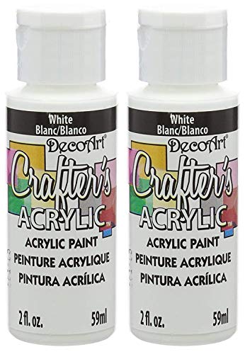 2-Pack Bundle - Deco Art Crafter's Acrylic All Purpose Paint - White (dca-01) - 2-Ounces Each - WoodArtSupply