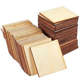 Juvale 60 Pieces 2x2 Wood Squares for DIY Crafts, Unfinished Wooden Cutout Tiles for Painting Juvale