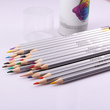 FUNLAVIE Colored Pencils 24 Coloring Pencils Premium Professional Art Drawing Pencil for Adults Coloring Book