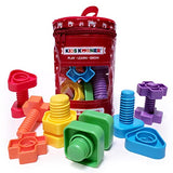Jumbo Nuts and Bolts For Toddlers - Fine Motor Skills Rainbow Matching Game Montessori Toys For Toddlers & Toddler Games | 12 pc Occupational Therapy KIDS KORNER
