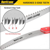 HURRICANE Pruning Saw, 10 Inch, Folding Hand Saw with SK5 Curved Blade, Triple-cut Razor Teeth, Heavy Duty Hand Saw for Tree Wood Cutting, Camping HURRICANE