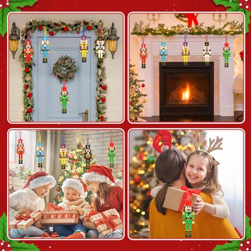 Fennoral 12 Pack Nutcracker Craft Kit for Kids Make You Own Foam Stickers Ornament DIY Christmas Arts and Crafts fo Chirstmas Party Supplies Fennoral