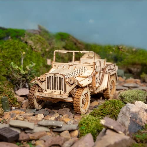 ROKR Model Car Kits Wooden 3D Puzzles Model Building Kits for Adults-Educational Brain Teaser Assembly Model for Adults to Build, Desk Decor/DIY - WoodArtSupply