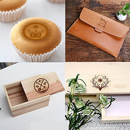 Rose Flower Leather Branding Iron with Wooden Handle for Unique Crafting and Baking