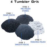 4 LBS Refill Rock Tumbler Grit Media 5 In 1 Kit, Rock Tumbling Grit Set -Inculde 3 LBS 4 Step Polishing Grits Media + 1 LB 3/16" X 3/8" Ceramic HDongany