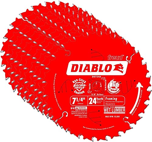 Diablo D0724A 7-1/4" 24T Diablo™ Circular Saw Framing Blade - WoodArtSupply