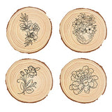 CYEAH 10 Pcs Wood Slices, 5.5-6.5 Inch Unfinished Natural Wood Slice Wooden Rounds for Crafts, Solid Wood Slices with Bark, Wood Centerpieces for CYEAH