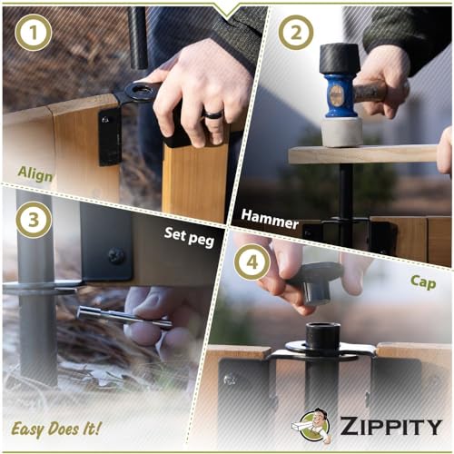 Zippity Outdoor Products ZP19075 Newberry Wood Fence Panel Kit, Perfect as a Small Dog Fence or Decorative Garden Fence, No Dig Install, 48” W x 32” - WoodArtSupply