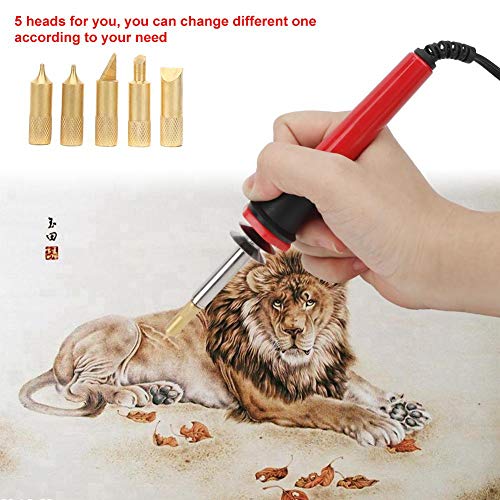 Wood Burning Kit, 7PCS Electric Micro Pyrography Pen Engraving Pen Mini Diy Engraving Tool Kit for Wood Soldering Pyrograph Tool Set(US) Wandisy