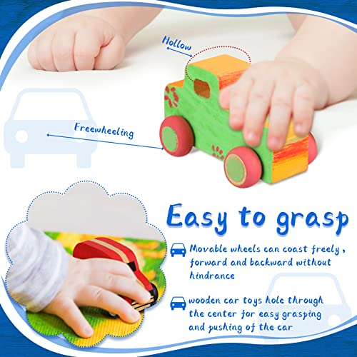 Chivao 24 Pcs Wood DIY Car Toys, Unfinished Wooden Cars, Paintable Wood Toys, Wooden Crafts for Students Home Activities Craft Projects Easy Chivao