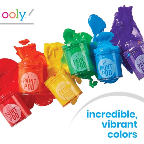 Ooly, Lil' Paint Pods, Paint Set for Kids, Posters, Arts, Crafts, Painting Supplies - Set of 12 Basic Colors, with Brush