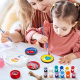 Wood Slices Kit, Shuttle Art 35 PCS Unfinished Natural Wood Slices with Pre-Drilled Hole, Acrylic Paint, Permanent Markers, Jute Twine, DIY Craft for Shuttle Art