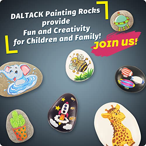 DALTACK 15PCS Large Rocks,Natural River Flat Rocks for Painting, 2"-3" Inches Stones for Arts & Craftingt DALTACK
