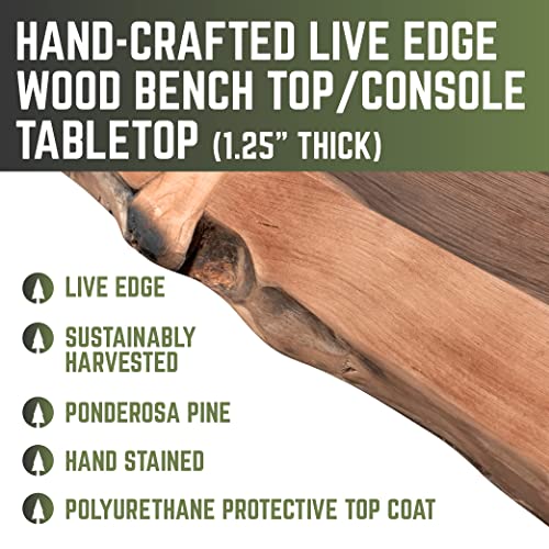 PIPE DECOR Restore Wood for Console Table Top or Bench 48 in. x 16 in. x 1.25 in. Reclaimed Ponderosa Pine Wood in Sunset Cedar Stain - WoodArtSupply