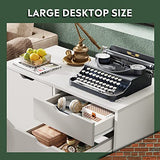 DEVAISE 5-Drawer Wood Dresser Chest with Door, Mobile Storage Cabinet, Printer Stand for Home Office DEVAISE