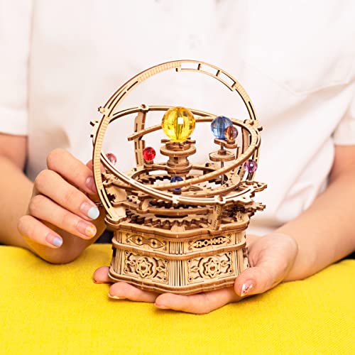 ROKR Classic Edition Orrery Music Box 3D Puzzle Wooden Model Kit for DIY Solar System Craft ROKR