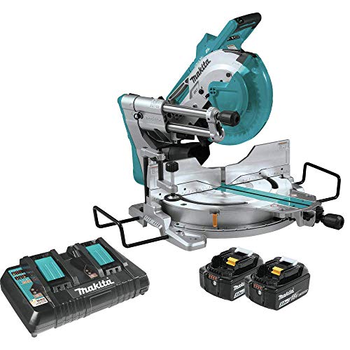 Makita XSL04PTU 18V X2 LXT Lithium-Ion (36V) Brushless Cordless 10" Dual-Bevel Sliding Compound Miter Saw Kit, Aws & Laser (5.0Ah) Makita